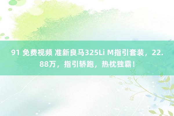 91 免费视频 准新良马325Li M指引套装，22.88万，指引轿跑，热枕独霸！